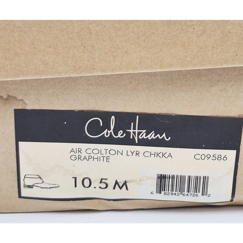 Cole Haan Air Colton Chukka Boots Gray Leather Red Laces Men's Size 10.5 MC09586